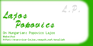 lajos popovics business card